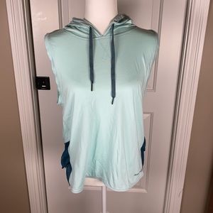 Under Armour work out tank. Mesh with hood.